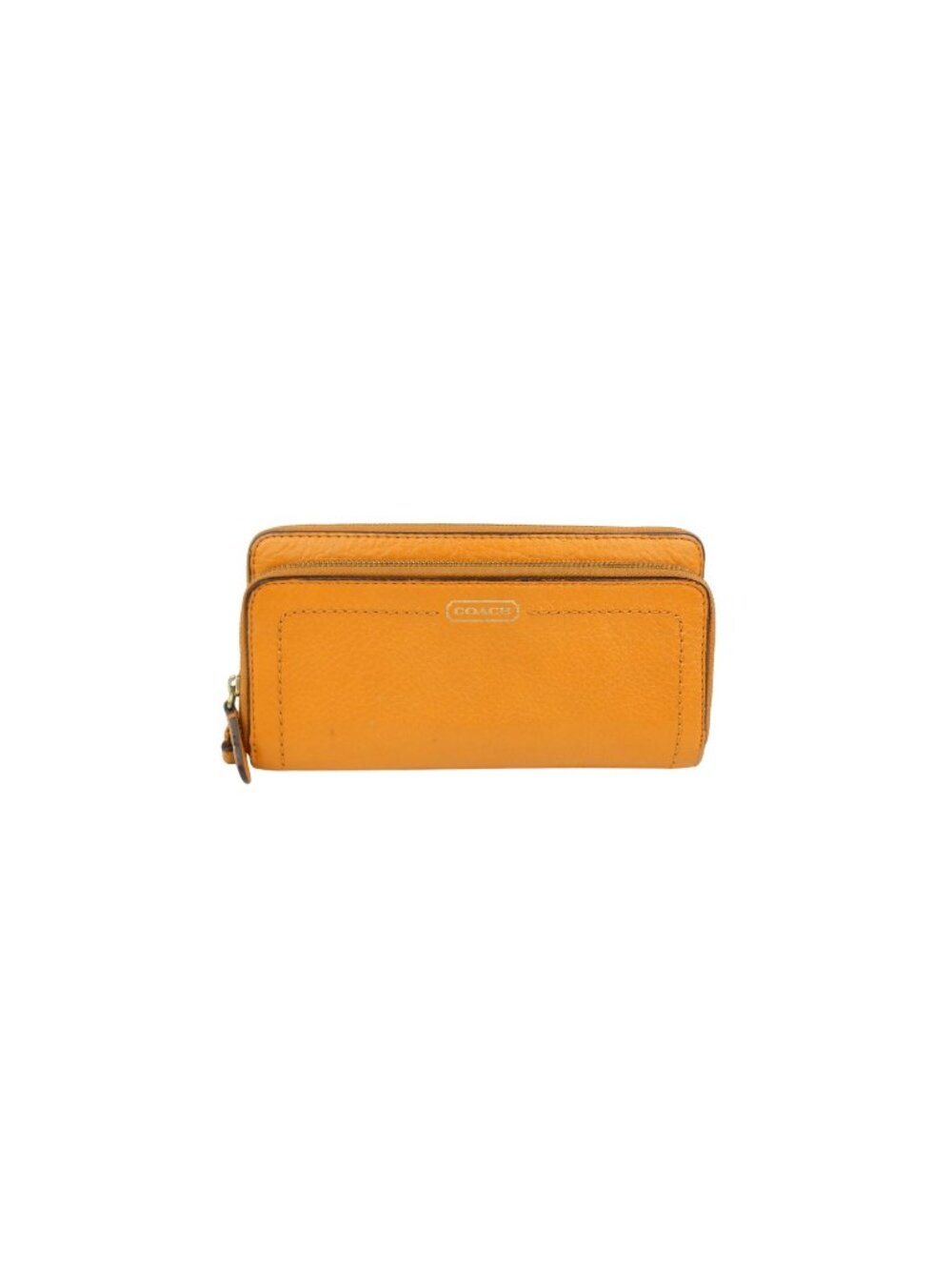 Coach Orange Leather Zip Wallet Wristlet